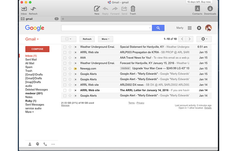 where is the send button in gmail for mac